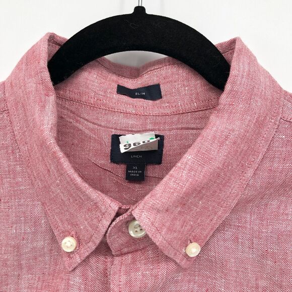 J Crew Factory Linen Shirt Mens XL Slim Fit 100% Linen Long Sleeve Button Down - Picture 3 of 6